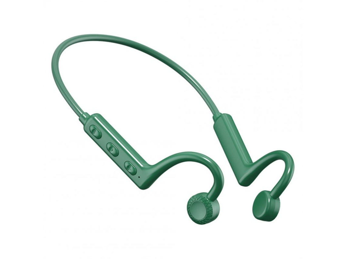 Auriculares Bluetooth Ks-19 de Condução Óssea Pendurados no Pescoço À Prova D'Água Verde