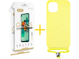 Kit Capa + Película 2 X iPhone 12 Pro Max Skyhe Gel Rope Amarelo