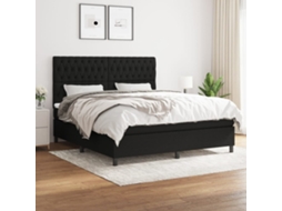 Vidaxl Cama Com Molas/colchão 180x200 Cm Tecido Preto
