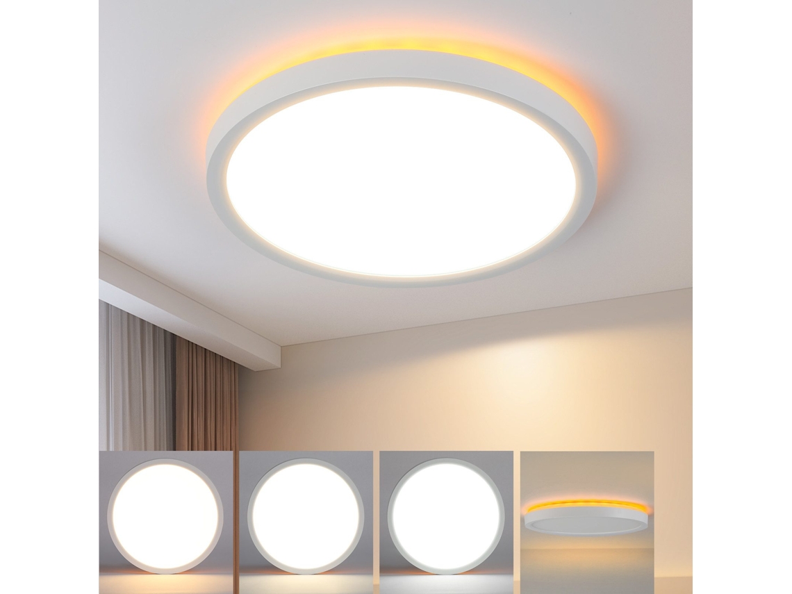 Nettlife Candeeiro De Teto Led, Led Candeeiro De Teto 22 Cm 18 W Regulável Para Quarto Cozinha 3000 K, 6500 K, Para Sala, Quarto, Uso Diário
