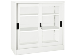 Vidaxl Armário Com Porta Deslizante Aço 90x40x90 Cm Branco