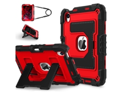 Funda À Prova De Quedas Para Ipad 10.ª/11.ª Com Alça De Ombro, Proteção Resistente A Choques Preto/vermelho Sfushos (a16)