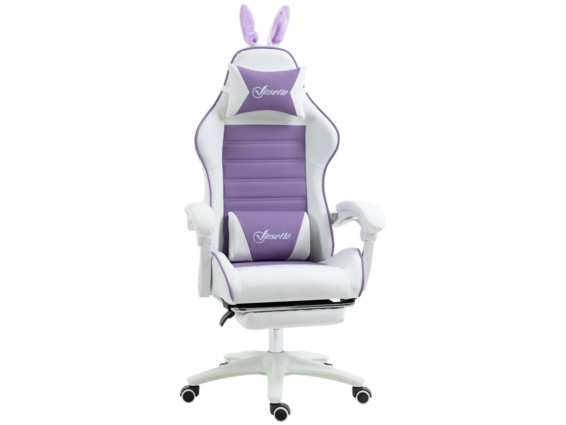 Cadeira Gamer Reclinável em couro sintético ZENCORE SERVICES com cabeça, lombar, 65x63x136 142cm, roxa