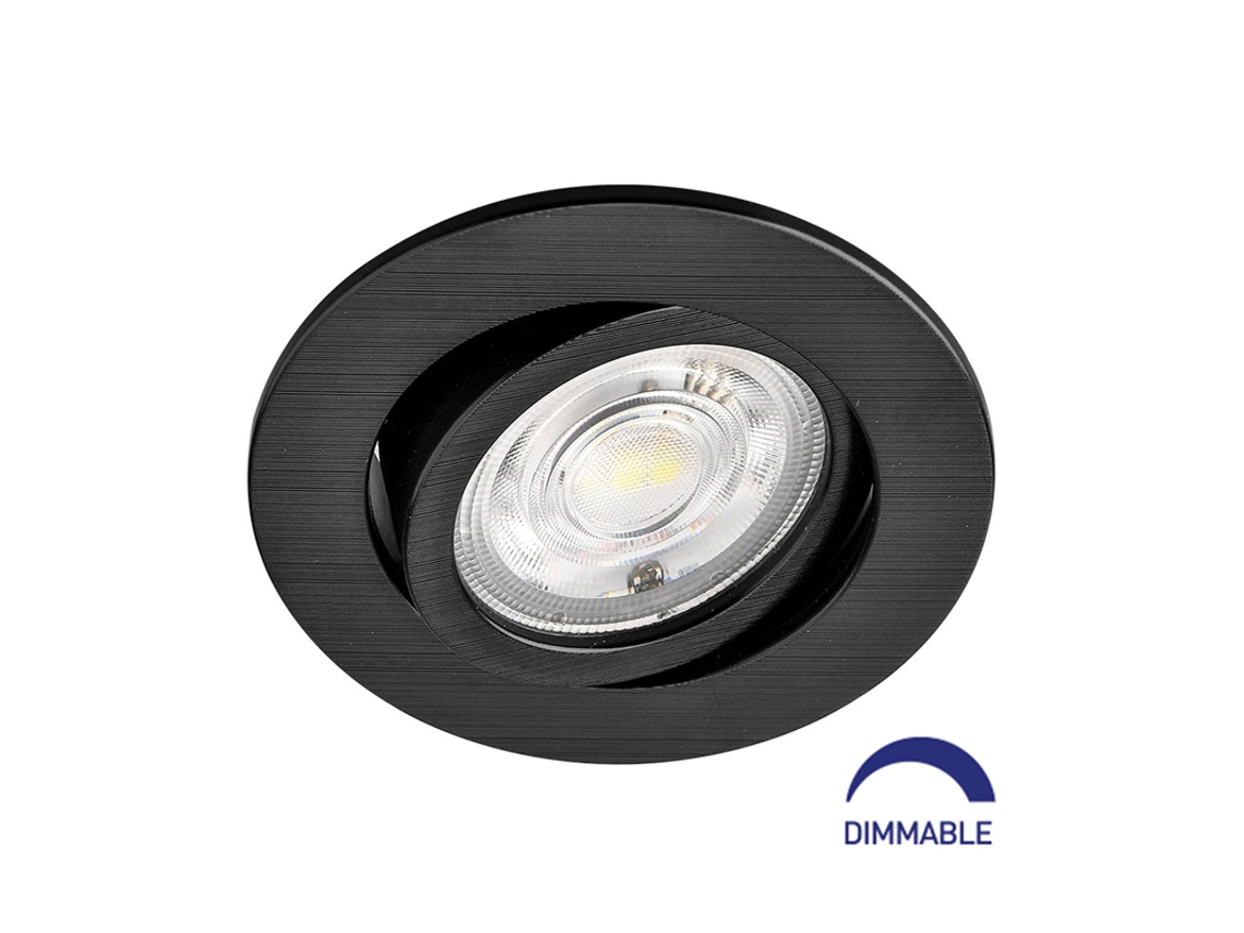 Built -En Led Spot 3N1 Round Black 7W Ip20 Dimmable BRAYTRON