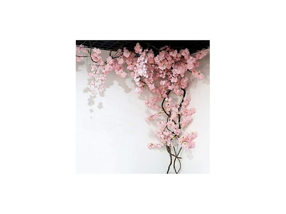 Flor Artificial de 105 Cm, Cerejeira Artificial com 3 Galhos de Sakura, Decoração de Parede para Casamento em Seda, Aafgvc AQUAFORGE