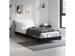 Estrutura De Cama 75x190 Cm Derivados De Madeira Preto