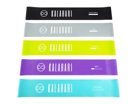 Kalahari Bandas Elásticas Fitness Set Com Ebook De Exercícios E Bolsa – 5 Bandas Elásticas De Musculação Com Diferentes Níveis De Resistência