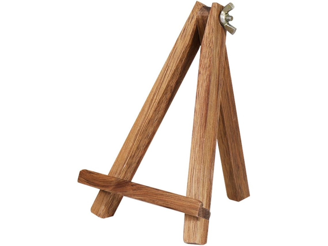 Suporte De Mesa Dobrável Para Celular Em Madeira, Cor Café.