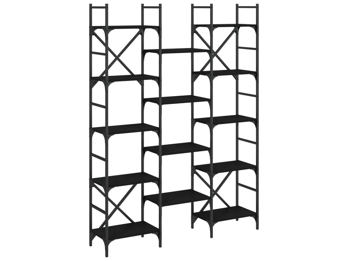 Bookshelf, Bookshelves Vidaxl Preto Madeira Processada (127.5 X 28.5 X 172.5 Cm)