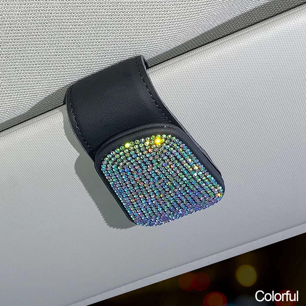 Porta, Óculos de Sol com Strass e Cristais para Carro, com Clipe, Cartões e Bilhetes, Fivela, Acessórios Automotivos ~05165 AQUAFORGE