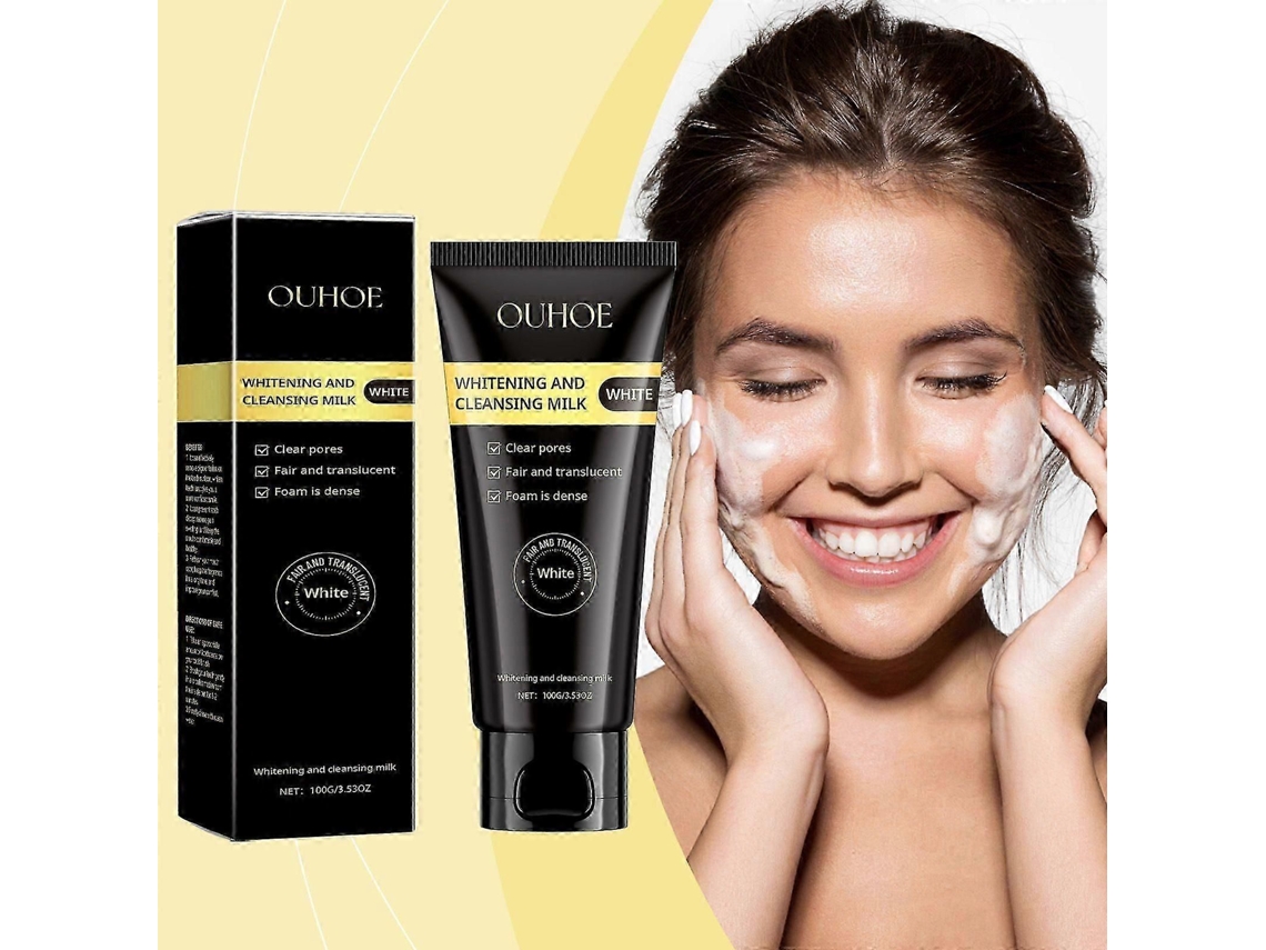 Leite de Limpeza Facial Clareador e Espuma de Limpeza 100g para Poros Limpos e Pele Radiante. TAISHENGDA