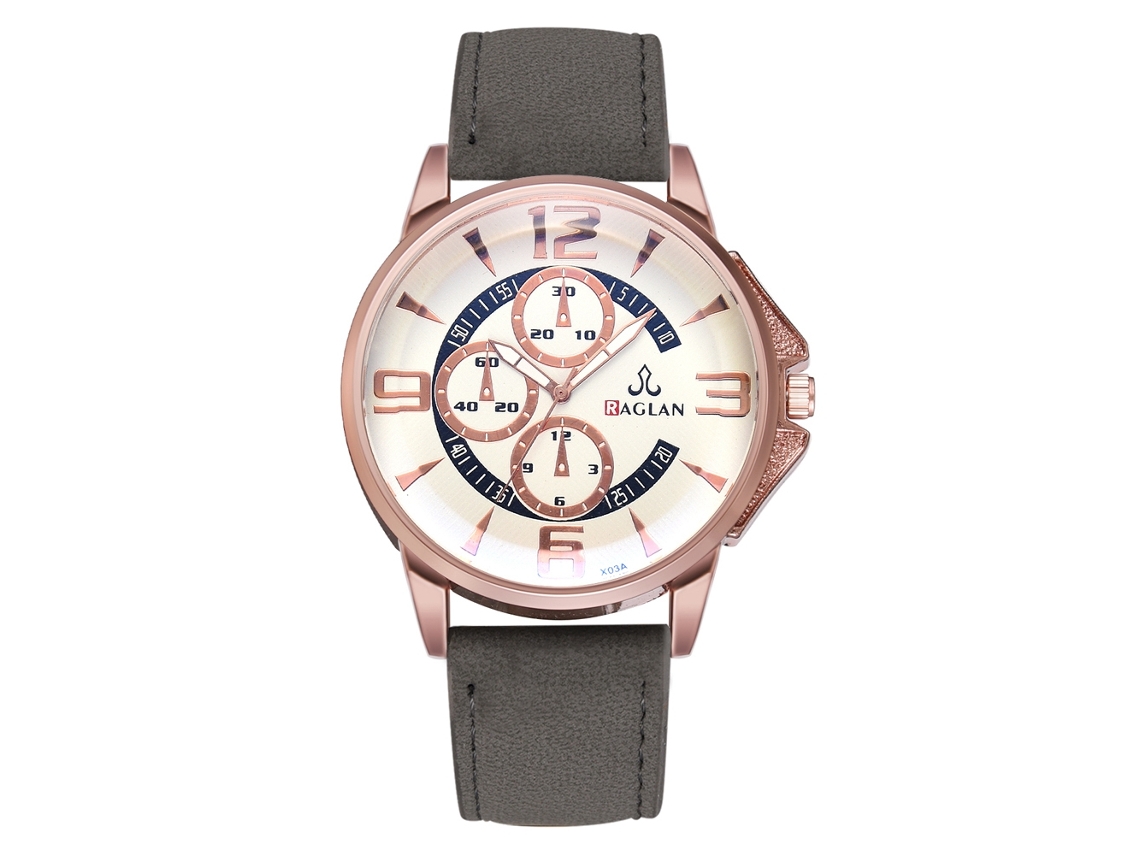 Relógio de Pulso Masculino de Quartzo com Pulseira de Pu Estilo Casual e Negócio Cinza