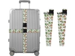 Conjunto De 2 Cintas Bagagem Verão Com Estampa Tropical Folha Coqueiro Para Malas, Cintas De Viagem, Acessórios De Cinto