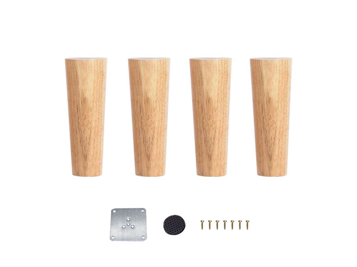 4pcs Pés de Mesa Madeira 10cm para Móveis