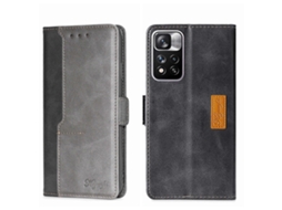 Capa De Couro Com Fivela Lateral Em Cores Contrastantes Para Xiaomi Redmi Note 11 Pro 5g/redmi Note 11 Pro+ 5g