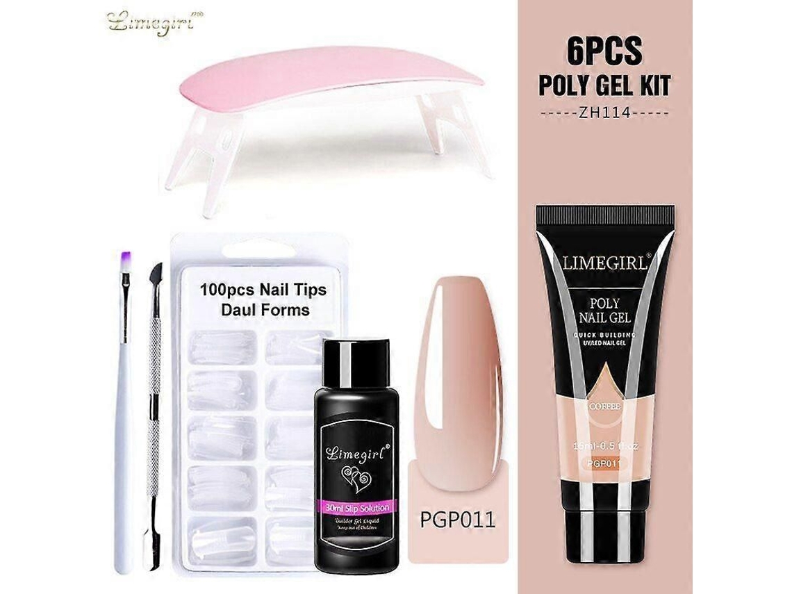 Kit de Unhas Gel Poly com Lâmpada Uv 6w, Rápido Ferramentas para Manicure GOKOCO