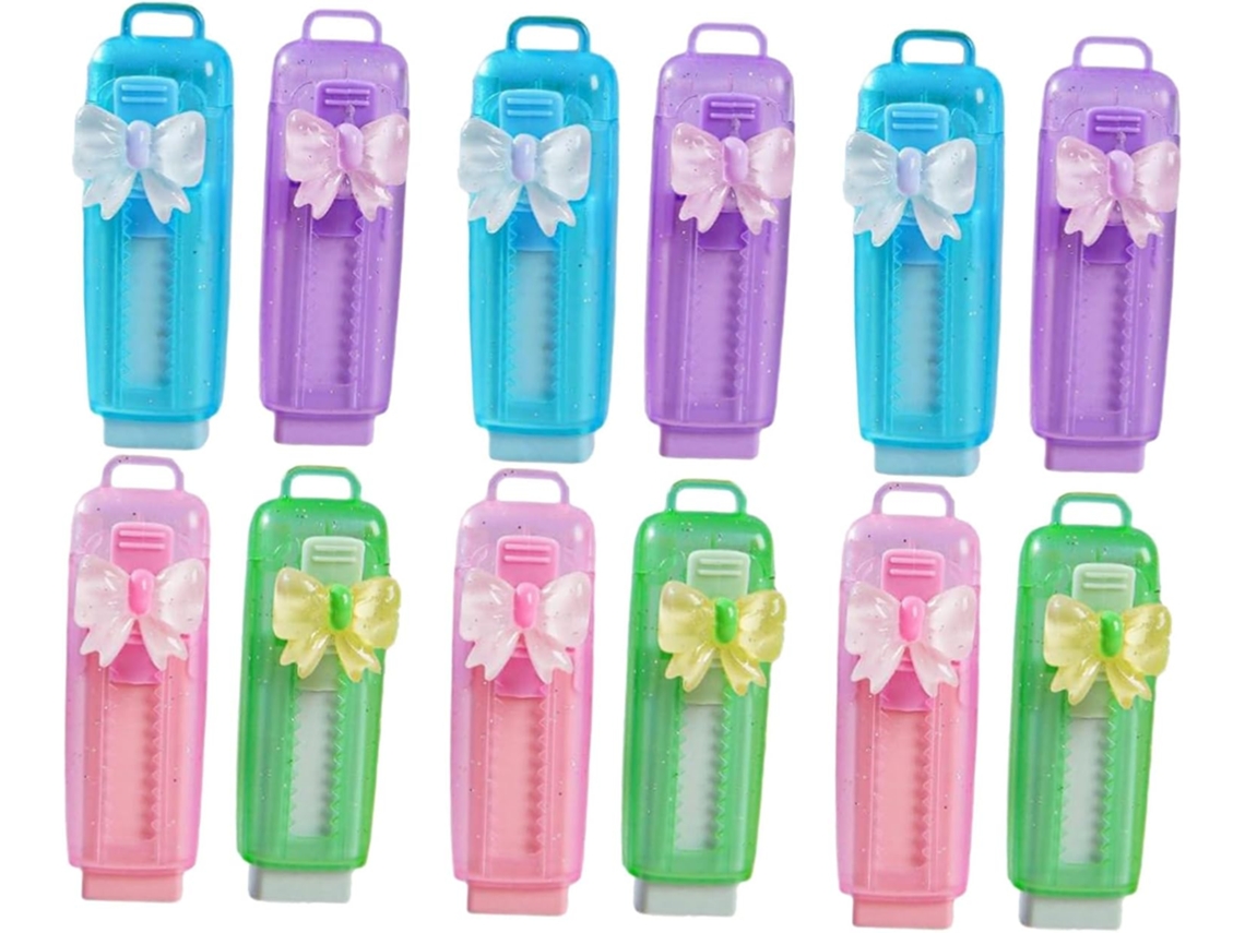 Conjunto de 12 Borrachas Infantis, Escolares para Crianças. Material Escolar Volta Às Aulas 8,50 X 2,80 2,50 C