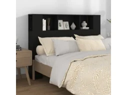 Vidaxl Armário De Cabeceira 140x18,5x104,5 Cm Preto