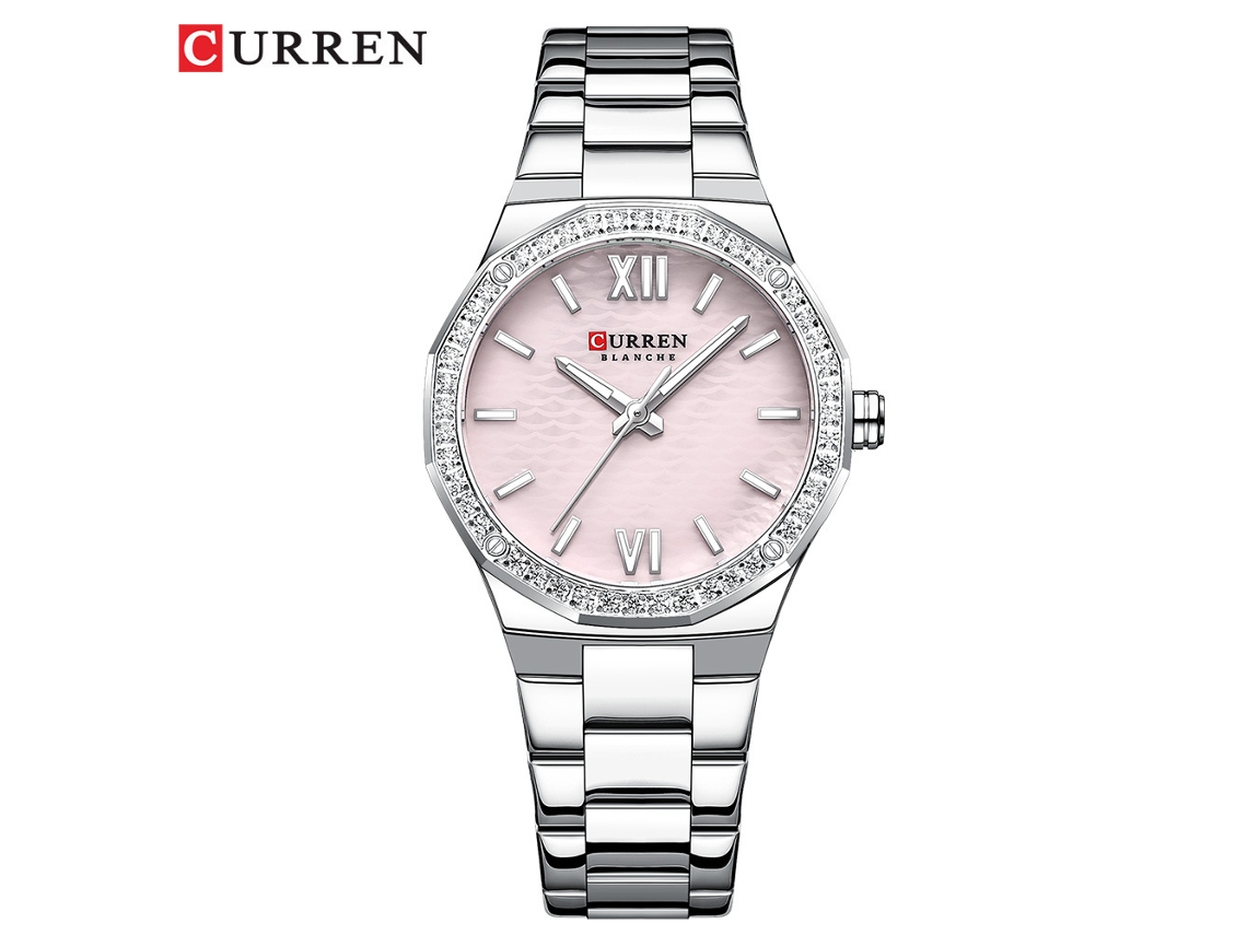 Relógio Feminino Pequeno Com Mostrador Romano E Strass (rosa) - Relógio Feminino Simples
