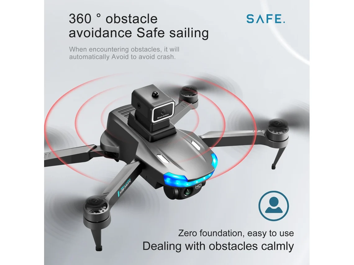 Drone de Controle Remoto S1384K Duração Da Bateria: 18 Min Preto YIZHOOD