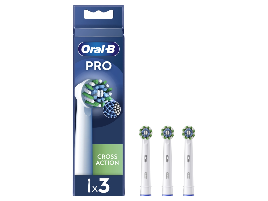 Recarga Escova Eléctrica Oral-B Pro Cross Action Branco (3 unidades)