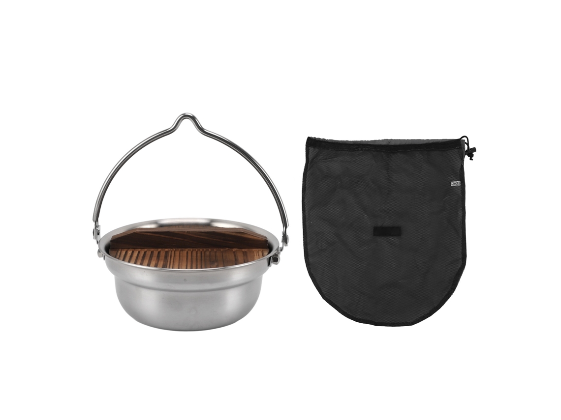 Panelinha de Acampamento Pendente 1.8l Aço Inox 304 Portátil para Camping Hiking Picnic