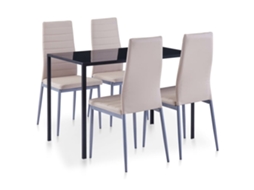 Vidaxl Conjunto De Jantar 5 Pcs Cappuccino