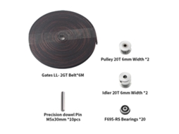 Kit de Movimento Zero G Mercury One.1 com Cinto 6m, Rolamentos F695 rs e Roldanas 20t para Impressora 3d