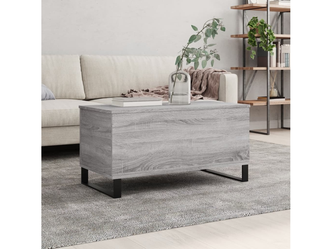 Mesa De Centro 90x44,5x45 Cm Derivados De Madeira Cinza Sonoma Lovely Home