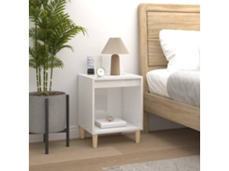 Vidaxl Mesa De Cabeceira 40x35x50cm Derivados Madeira Branco Brilhante