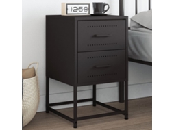 Vidaxl Mesa De Cabeceira 36x39x60,5 Cm Aço Preto