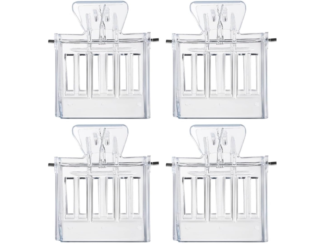 Kit de 4 Prendedores de Apicultura em Plástico Transparente com Design em Formato de Livro. Ferramenta Leve e Segura CHABERLU