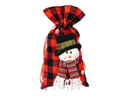 Laxiscreed Enfeite De Natal Boneco De Neve Com Padrão Xadrez Vermelho E Preto Para Decoração Festiva