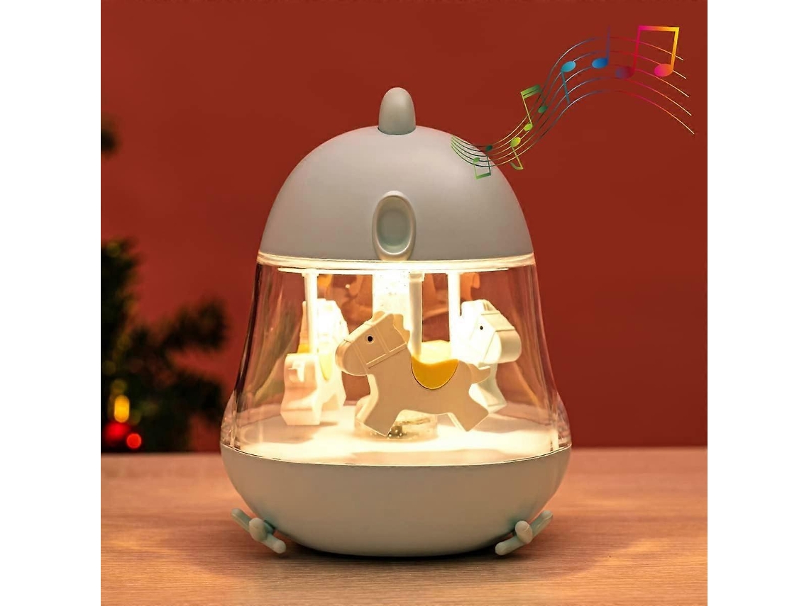 Caixa de Música com Carrossel e Luz Noturna para Crianças, Luminária Decorativa Fofa (não aplicável)