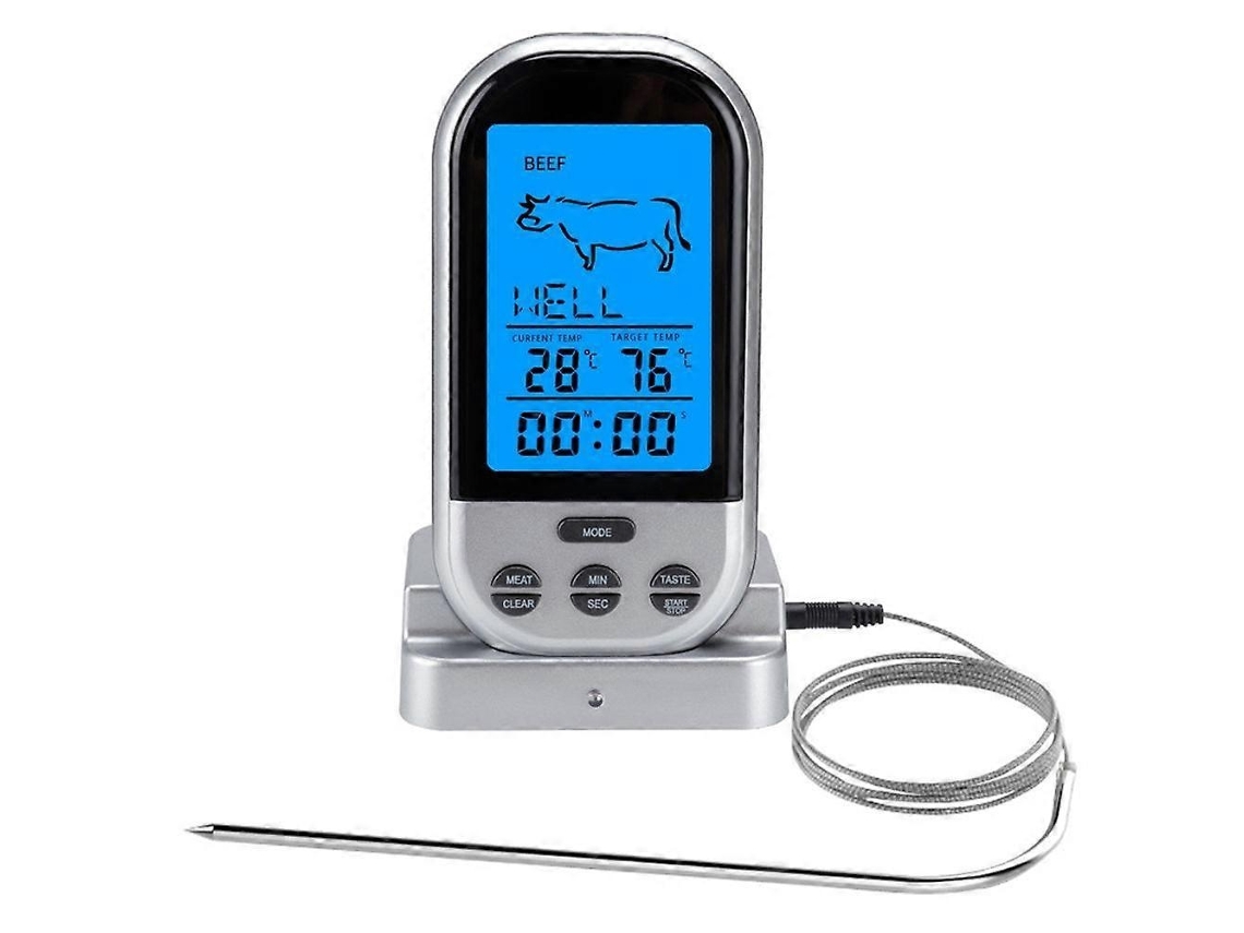 Termómetro Digital Sem Fio Lurelia Para Carne E Aplicação Para Churrasco E Forno, Retroiluminado