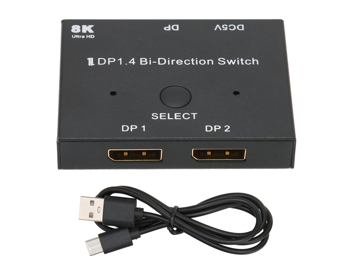 Switch DisplayPort Mali Bidirecional 2x1/1x2, Suporta 8K, 5K, 4K
