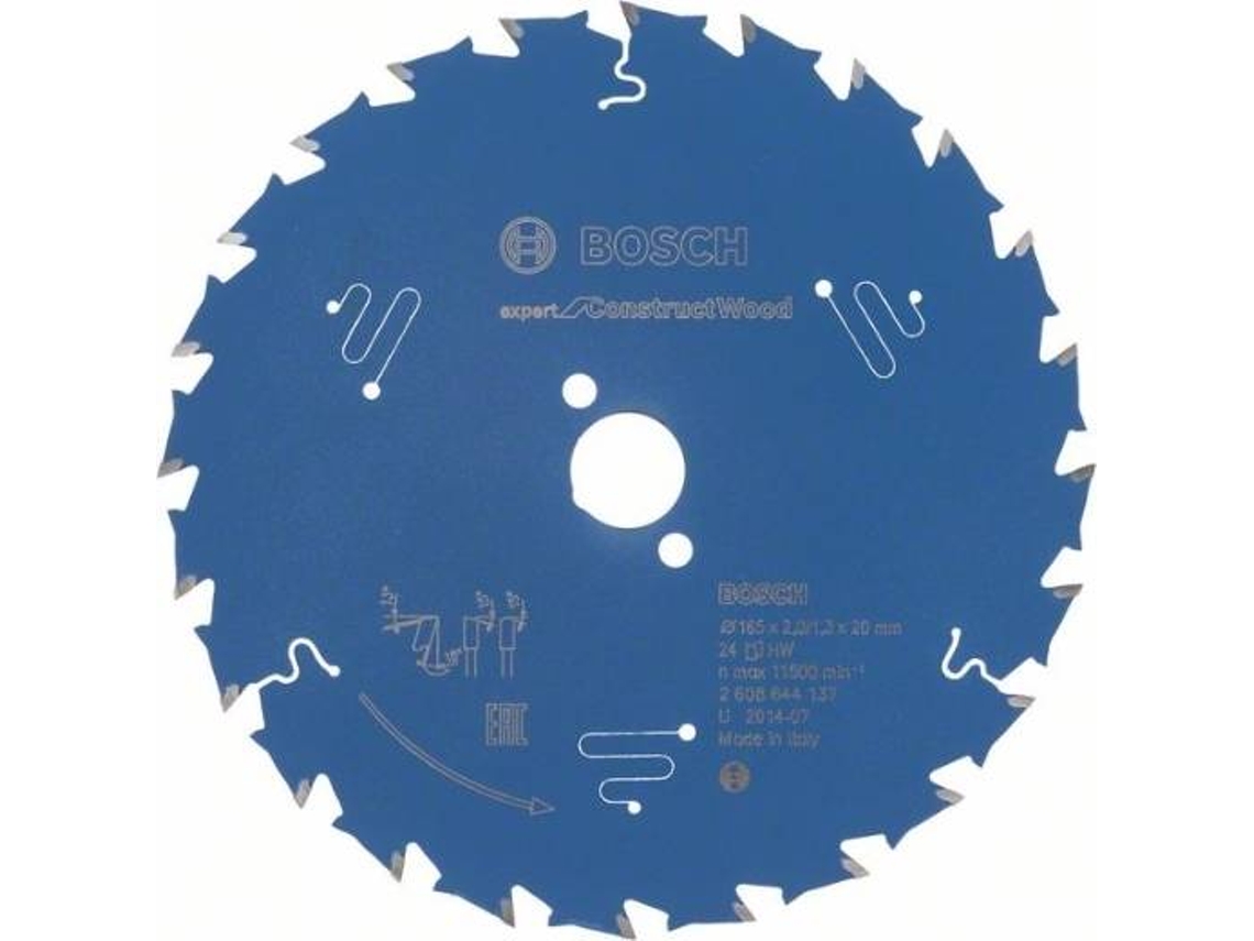 Disco de Serra Circular BOSCH Expert para Construct Madeira 165x20x2.0 mm - 24