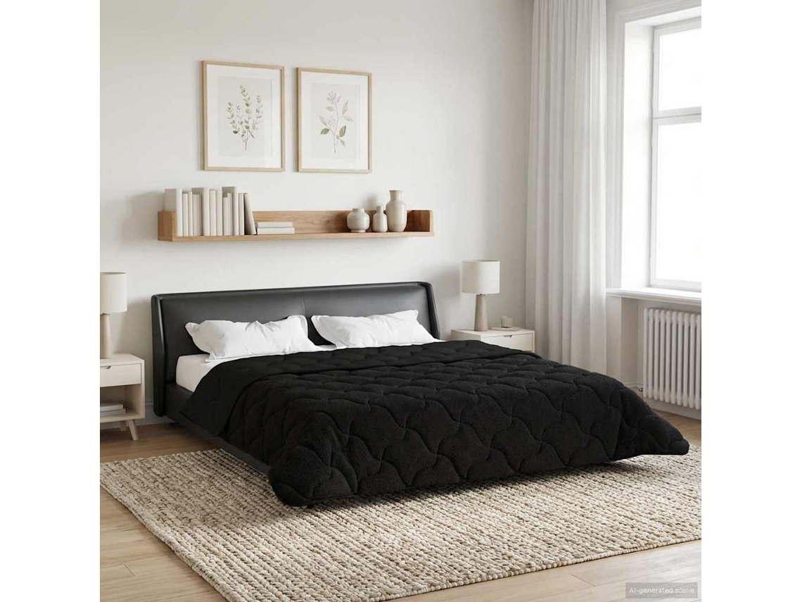 Vidaxl Edredom De Inverno 200 X 240 Cm Inverno Preto Respirável