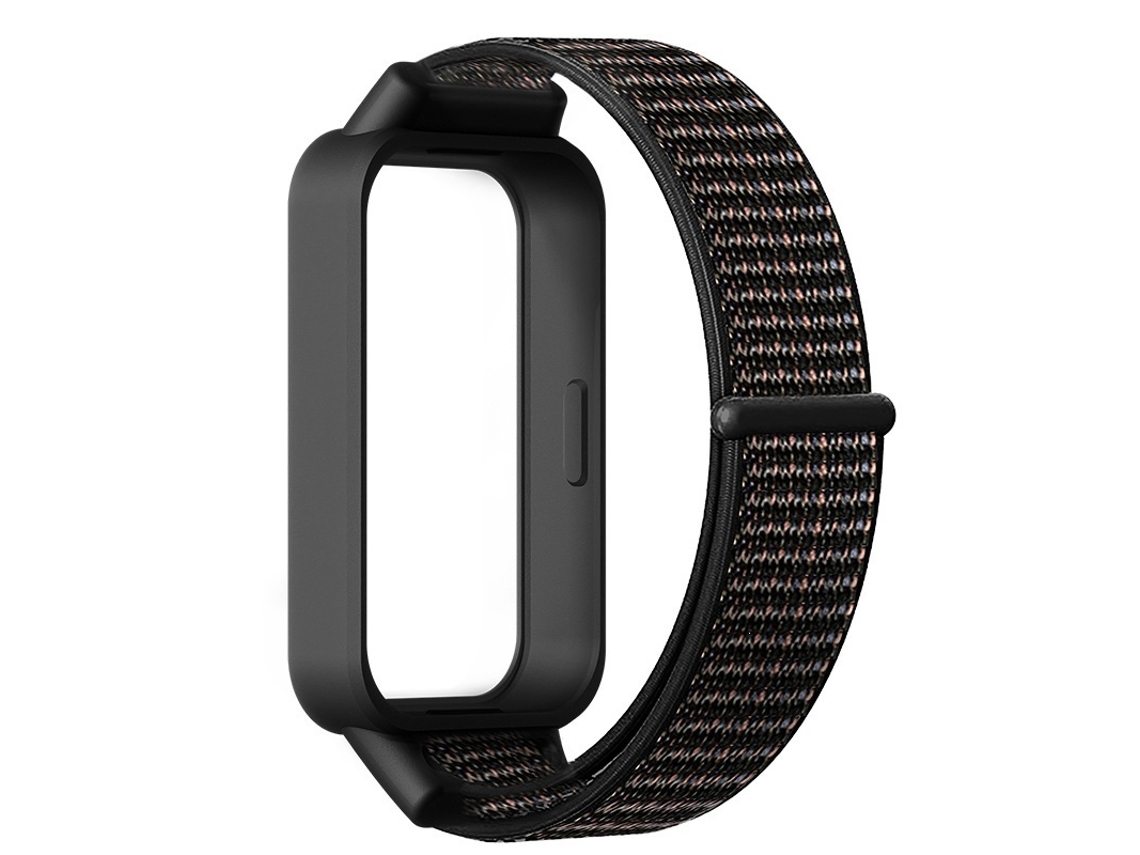 Pulseira Esportiva de Nylon para Redmi Band 3 / Xiaomi Band 9 Active ajustável e respirável Preto HEXINYIGJLY