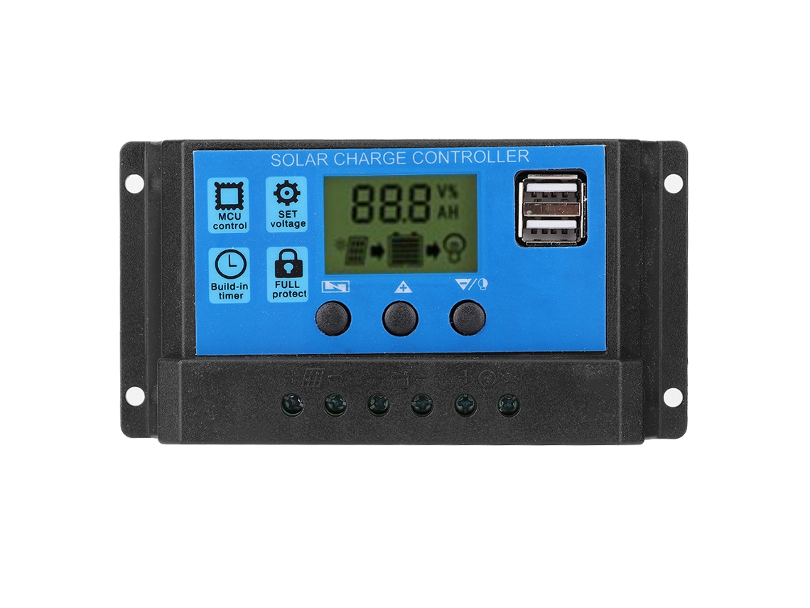 Controlador De Carga Solar Fotovoltaico Inteligente 12v 24v Pwm Acessório Para Painel Solar