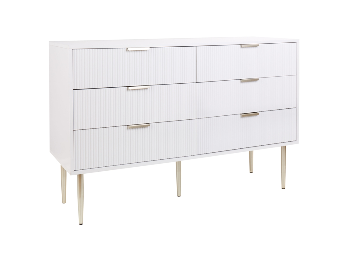 Cómoda moderna com gavetas caneladas BELIANI Soho de MDF Branco 120x40x78