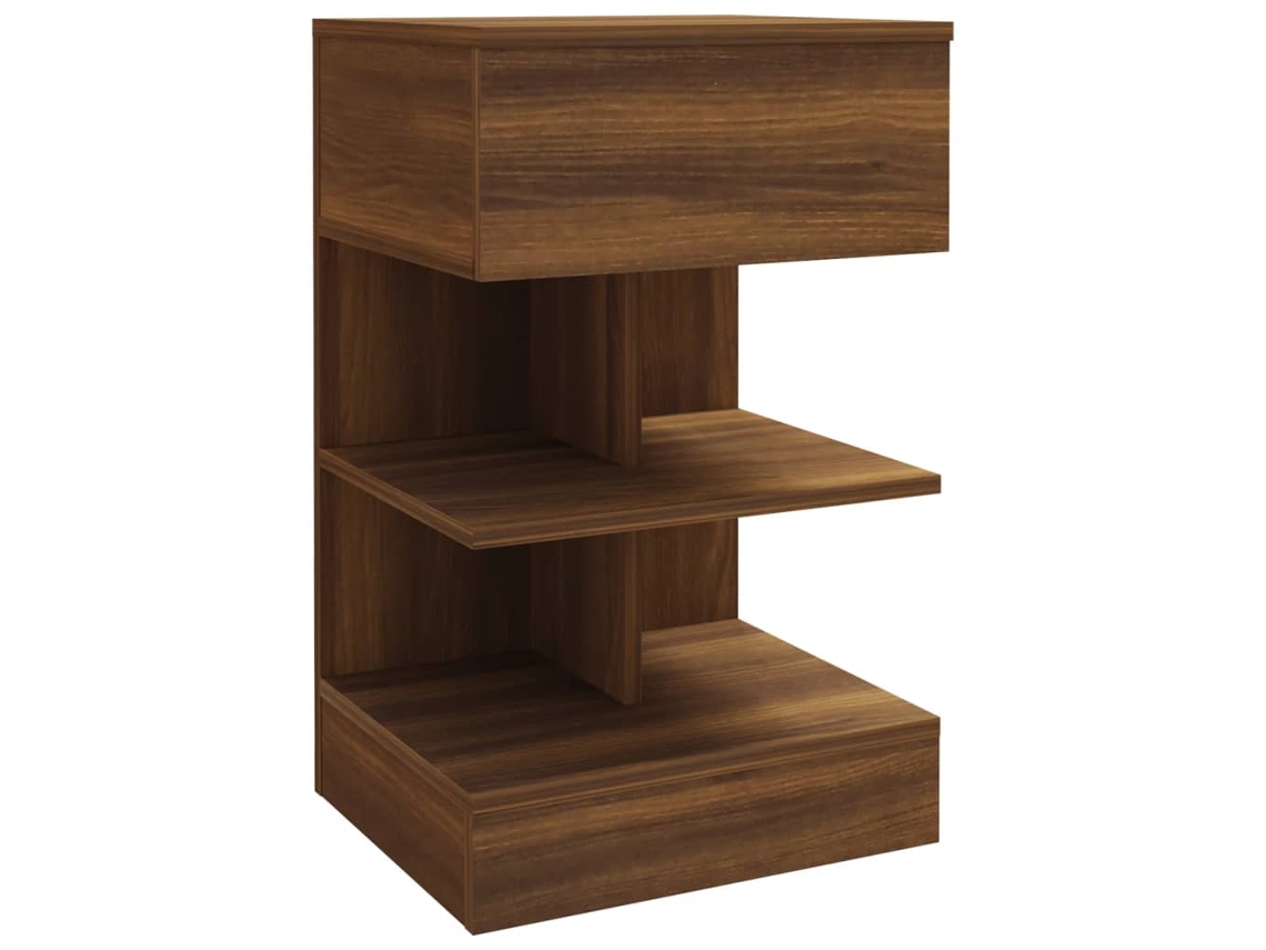 Bedside Cabinet, Bedside Cabinets Vidaxl Marrom Madeira Processada (n/a)