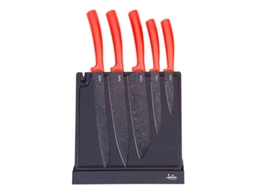 Conjunto de 5 Facas de Cozinha JATA Hacc4502 Cozinha Tábua Suporte