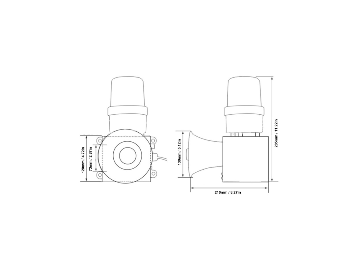 Sirene Industrial 115db Com Luz E Som 220v Eu