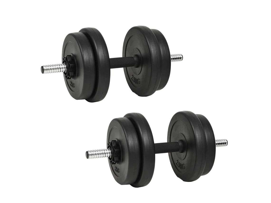 Dumbbell, Dumbbells Vidaxl Preto Plástico (n/a)