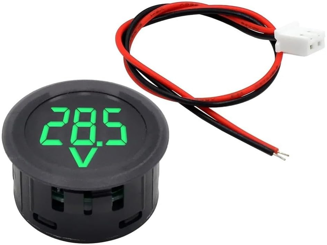 Voltímetro Dc-v Redondo Com Display Digital Led (verde)