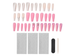 30 Unhas Postiças Longas com Strass para Mulheres e Meninas, Elegantes e Modernas para Encontros e Festas 11