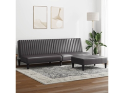 2 Pcs Conjunto De Sofás | Sofá Da Sala | Sofá De Relaxamento Couro Artificial Cinzento Wsd615300 Lovely Home