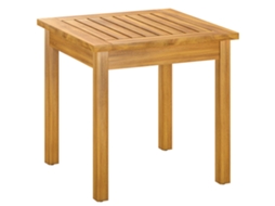 Mesa lateral quadrada de 48x48 cm, resistente às intempéries, com design ripado e pés ajustáveis ZENCORE SERVICES
