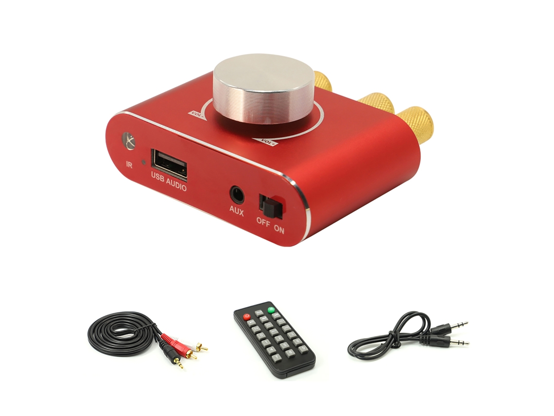 Placa Amplificador Estéreo X15h 15w 12/24v Entradas Bt Usb Aux Controle App e Controle Remoto